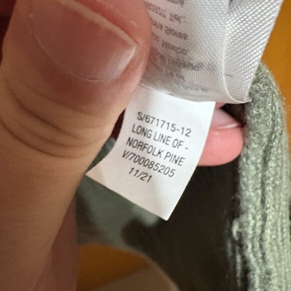 Old Navy Shaker Stitch Long Line Open Front Cardigan in Norfolk Pine size XL - Picture 5 of 6